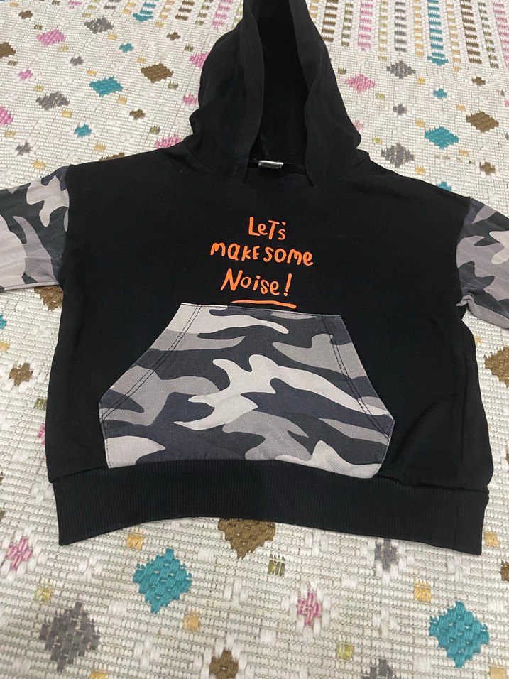 Kamuflaj Desenli Kapüşonlu Bebek Takımı - Görsel 2