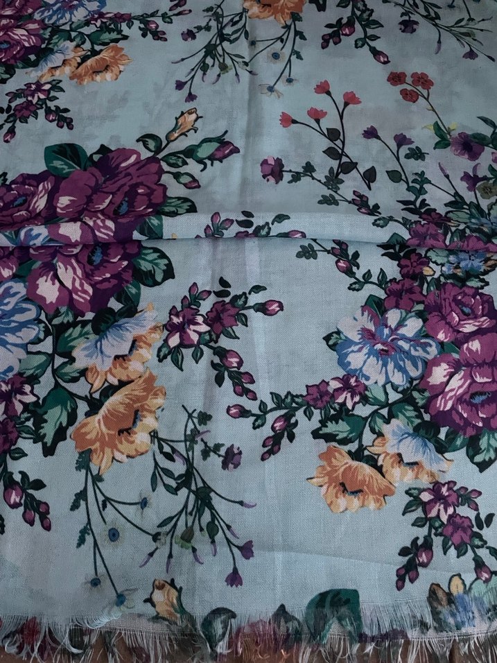 Çiçek Desenli Bohem Kadın  sıfır şal - Görsel 4