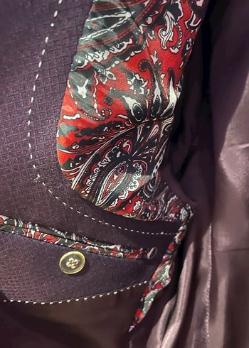 Bordo Uzun Kollu Erkek Takım Ceketi - Görsel 4