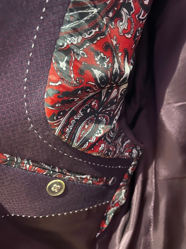 Bordo Uzun Kollu Erkek Takım Ceketi - Görsel 4