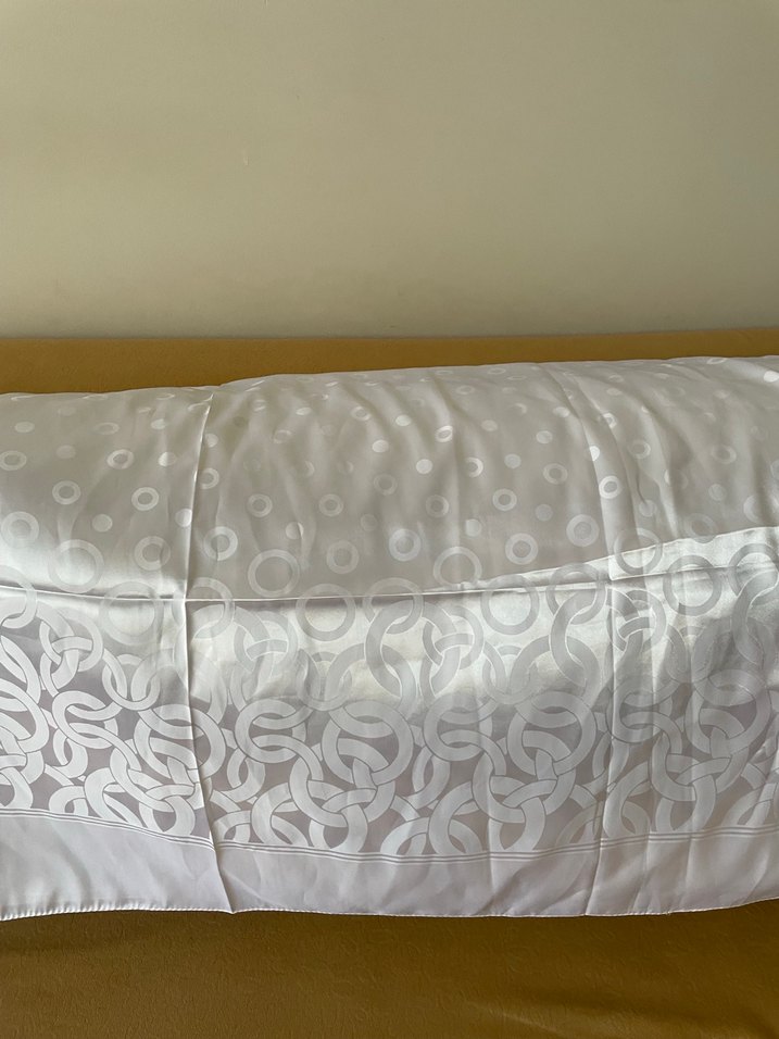 Beyaz Parlak Desenli sıfır kare başörtü - Görsel 3