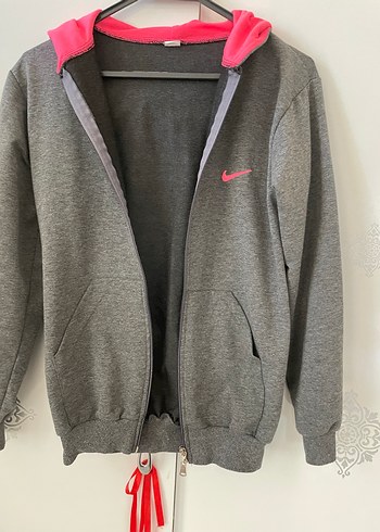 Gri Kapüşonlu Fermuarlı Kadın Sweatshirt