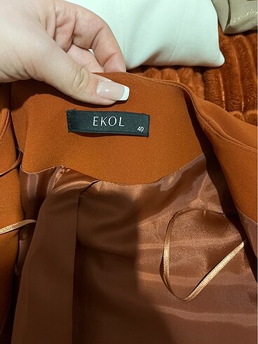 l Beden turuncu Renk ekol blazer