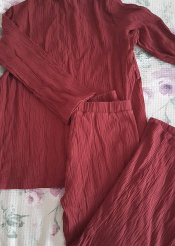 Bordo Kadın Pantolon Takımı