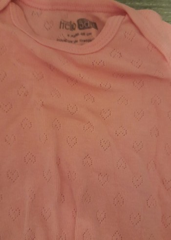 HelloBaby Kısa Kollu Pembe Bebek Body