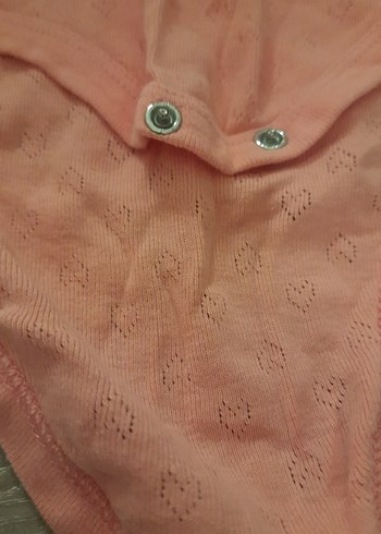 6 Ay Beden pembe Renk Kısa Kollu Pembe Bebek Body