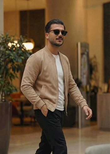 Erkek Scuba Süet Kumaş Bomber Hırka 3 Renk - Görsel 11