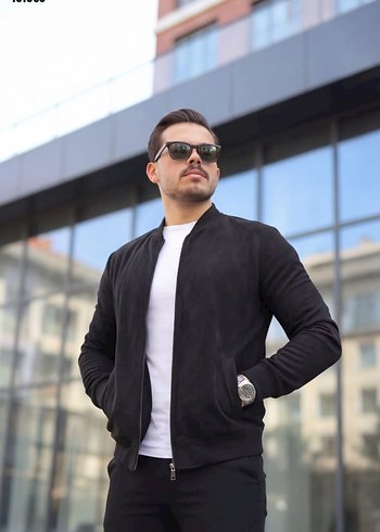 Erkek Scuba Süet Kumaş Bomber Hırka 3 Renk - Görsel 3