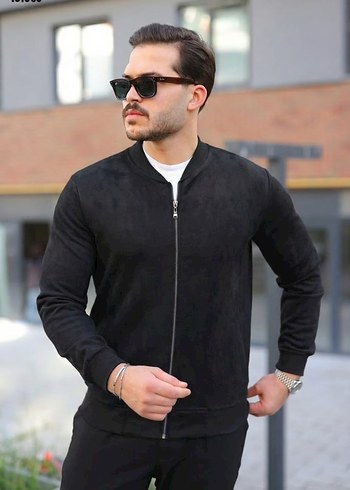 Erkek Scuba Süet Kumaş Bomber Hırka 3 Renk - Görsel 4