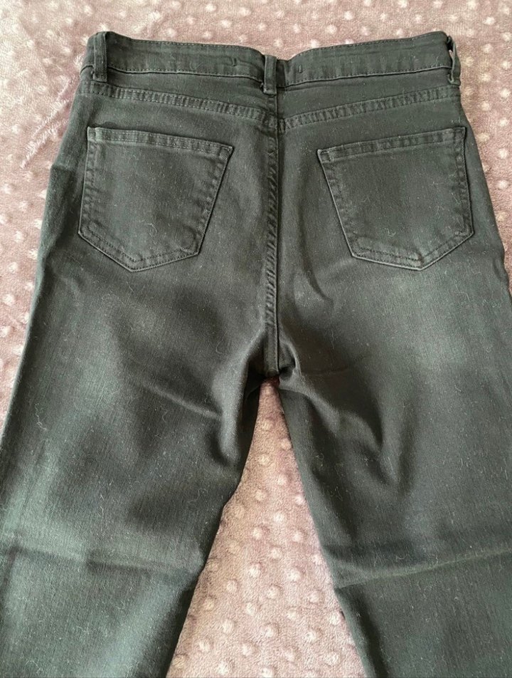 Püsküllü Siyah  Kadın Kot Pantolon - Görsel 2