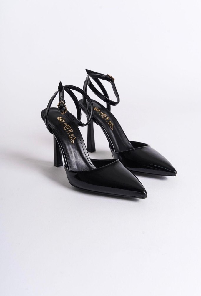 Kadın Siyah Rugan Stiletto Topuklu Ayakkabı - Görsel 4