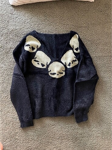 kurukafa desenli grunge oversize kazak