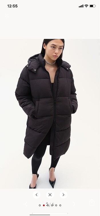 H&M h&m uzun pofuduk mont