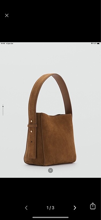 mango süet shopper çanta