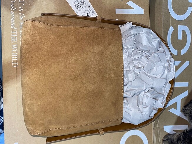  Beden kahverengi Renk mango süet shopper çanta