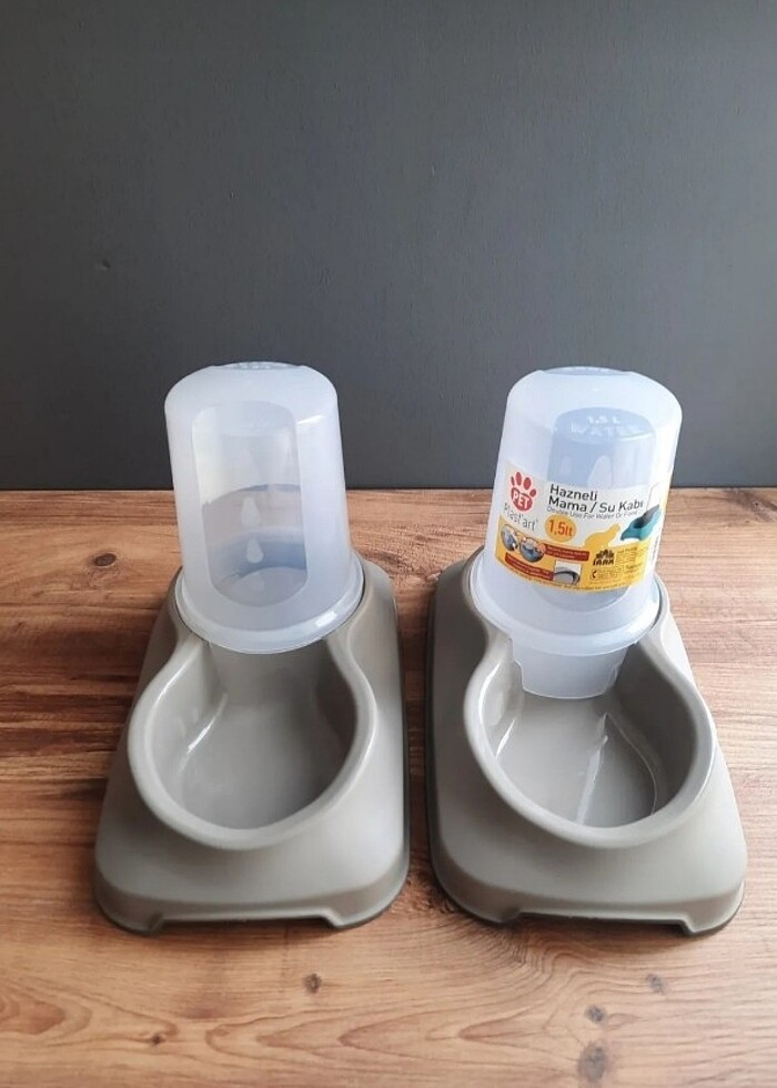 KEDİ KÖPEK MAMA SU KABI HAZNELİ 2Lİ - Görsel 2