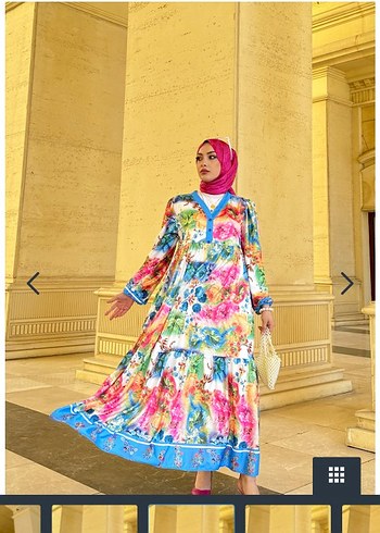 Uzun Renkli Batik Elbise