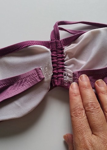 m Beden mor Renk Mor Kemerli İnce Askılı Bikini Üstü