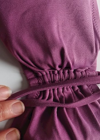 m Beden Mor Kemerli İnce Askılı Bikini Üstü