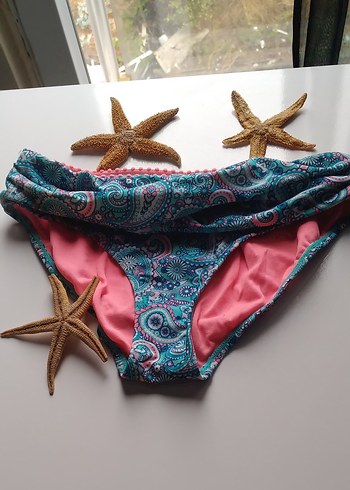Orjinal Turkuaz Bohem Mini Bikini Altı Dantel Detaylı