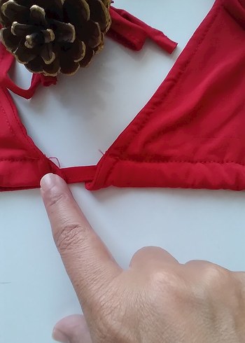 s Beden kırmızı Renk Kırmızı Bohem Mini Bikini Üstü