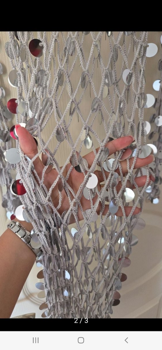 Boncuk İşlemeli Gri Bohem pareo plaj elbise - Görsel 2