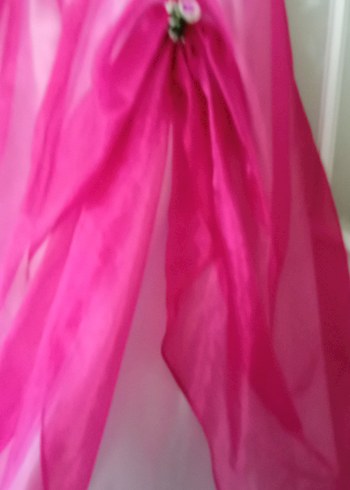 Pembe Drapeli Askılı Kız Çocuk abiye - Görsel 3