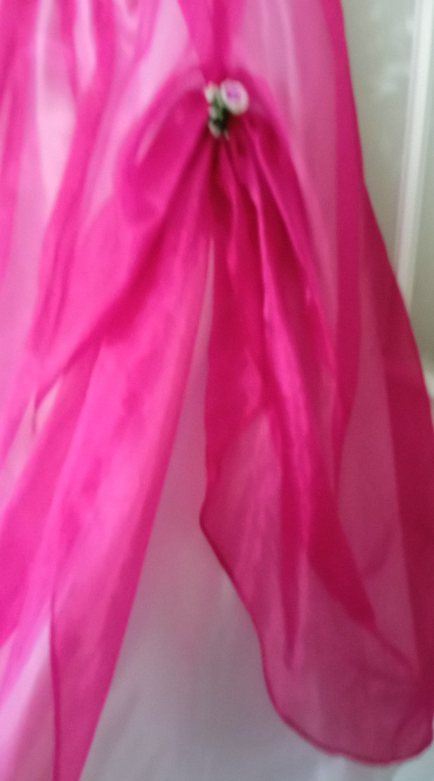 Pembe Drapeli Askılı Kız Çocuk abiye - Görsel 3