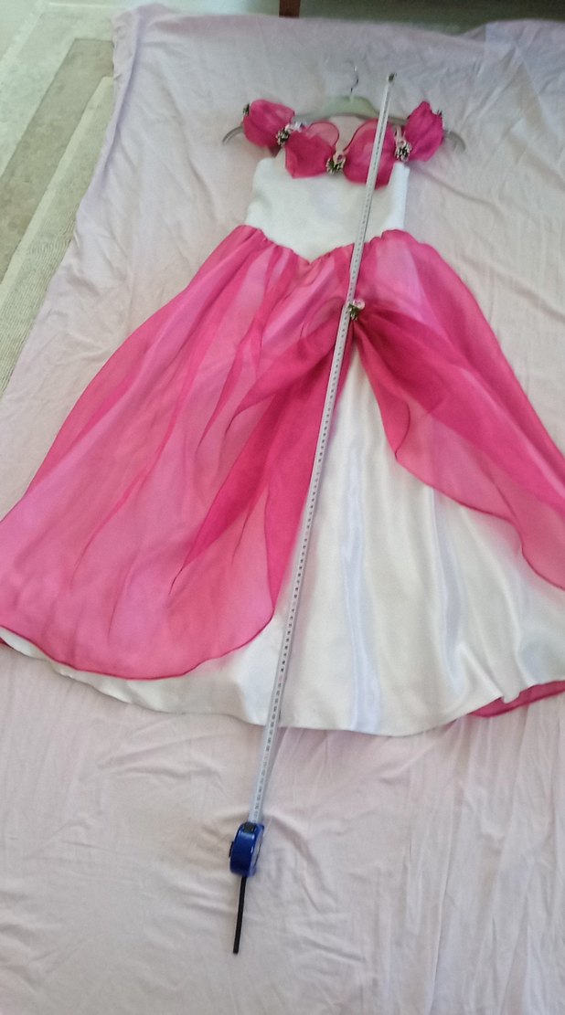 Pembe Drapeli Askılı Kız Çocuk abiye - Görsel 5