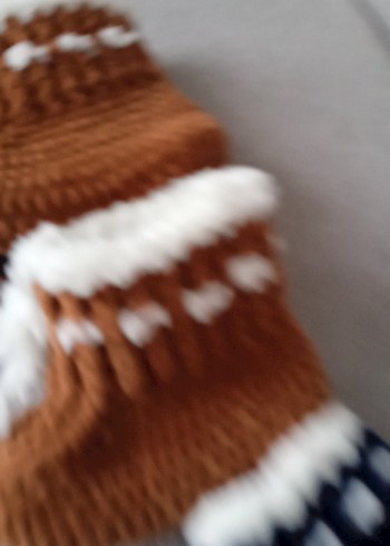 Kahverengi Nakışlı Erkek Bebek Örgü Patik - Görsel 5