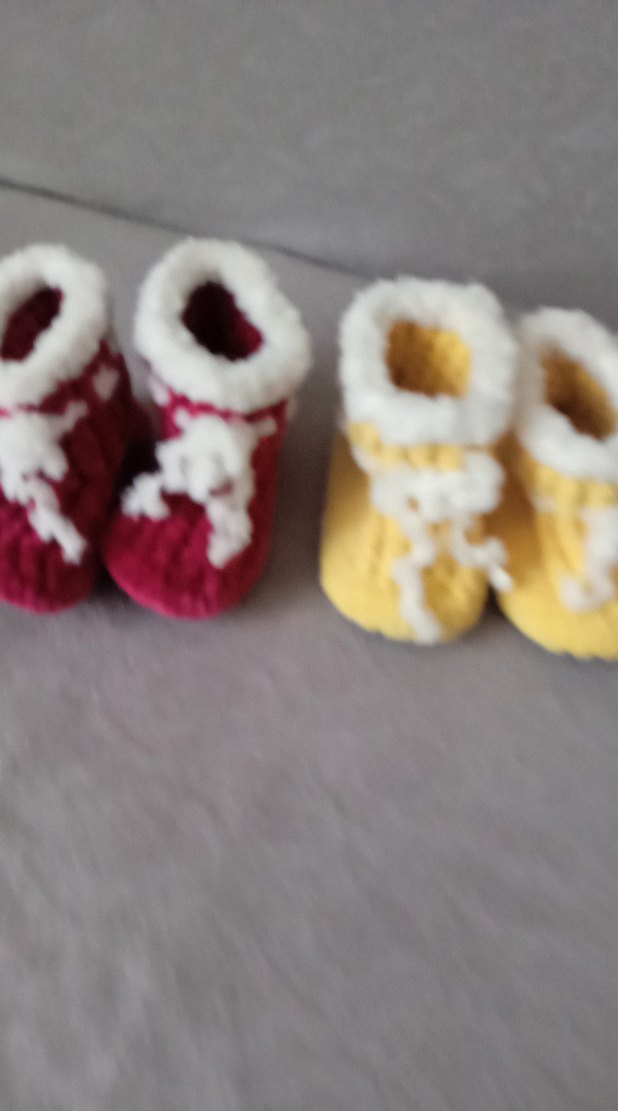 Nakışlı Çok Renkli Kız Çocuk Örgü  pot - Görsel 2