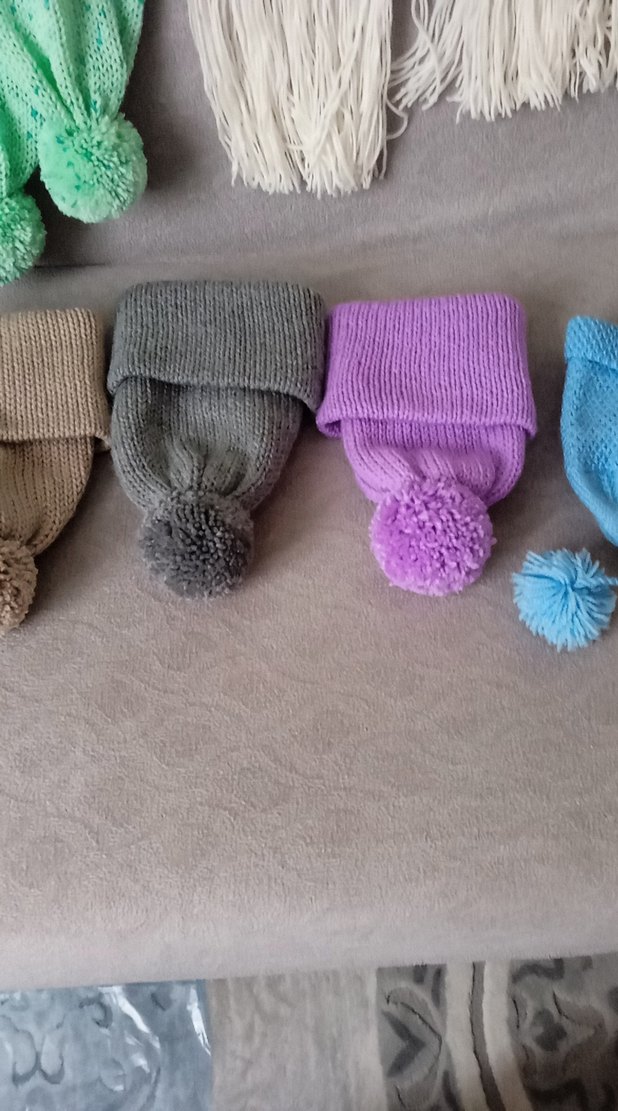 Kadın Gri Örgü Ponponlu Bere - Görsel 2