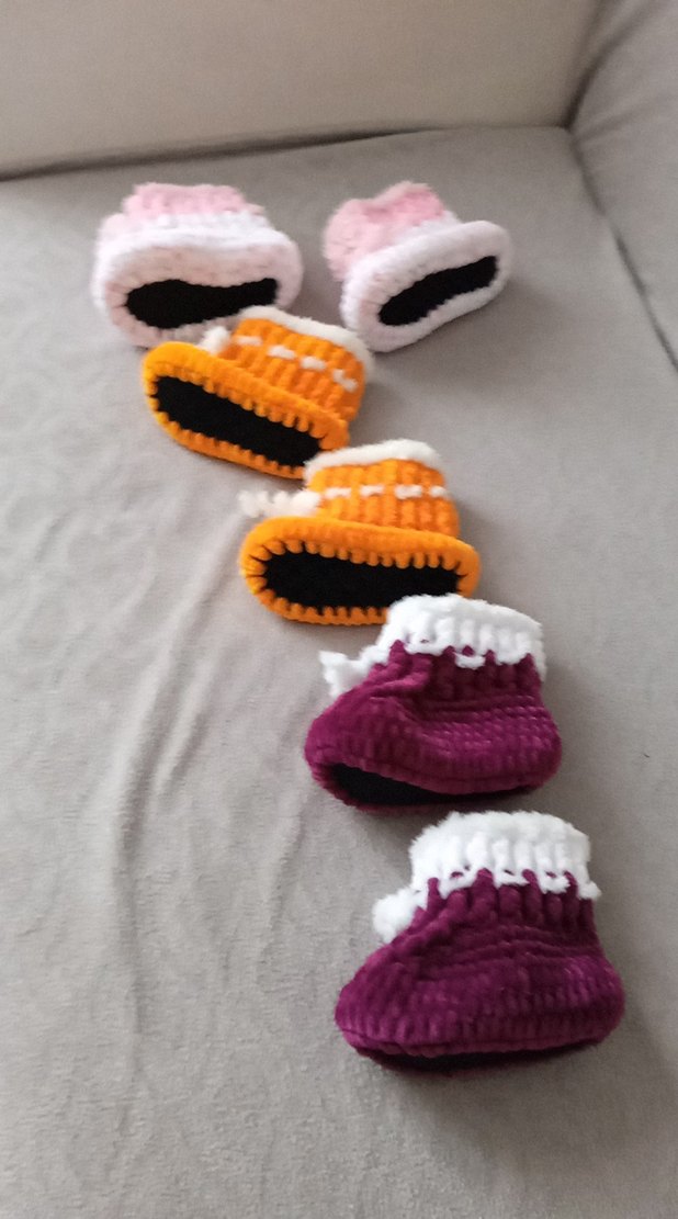 el örgü cocuk panduf - Görsel 3