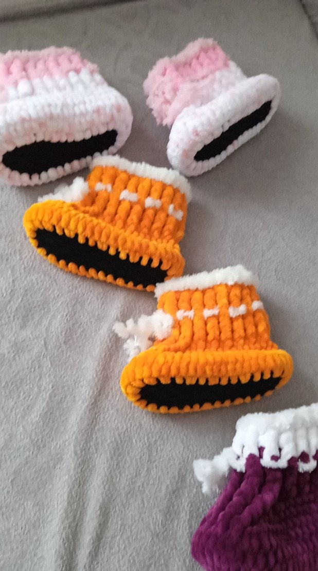 el örgü cocuk panduf - Görsel 4