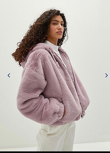 Bershka Suni kürk kapüşonlu Mont Kadin