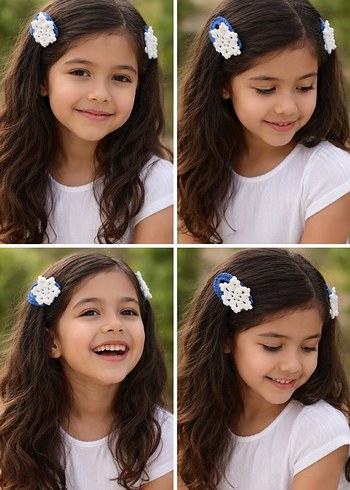 Dantel Beyaz Nakışlı Çocuk Saç Tokası - Görsel 2