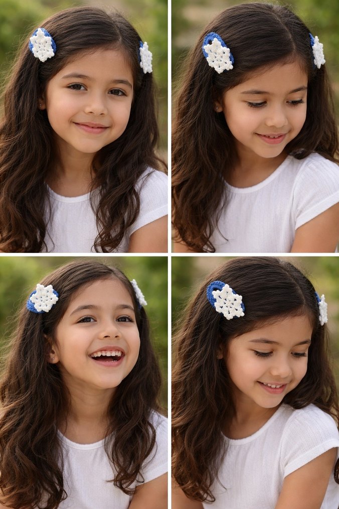 Dantel Beyaz Nakışlı Çocuk Saç Tokası - Görsel 2