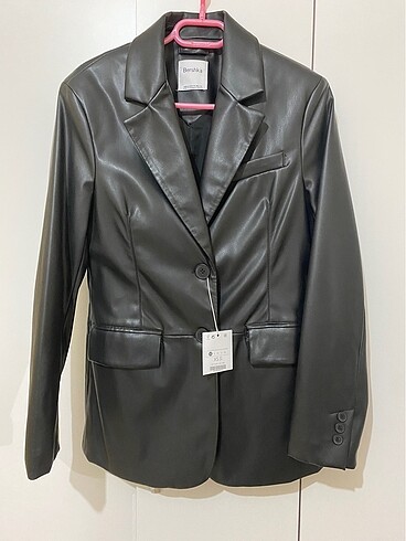 Bershka deri blazer ceket