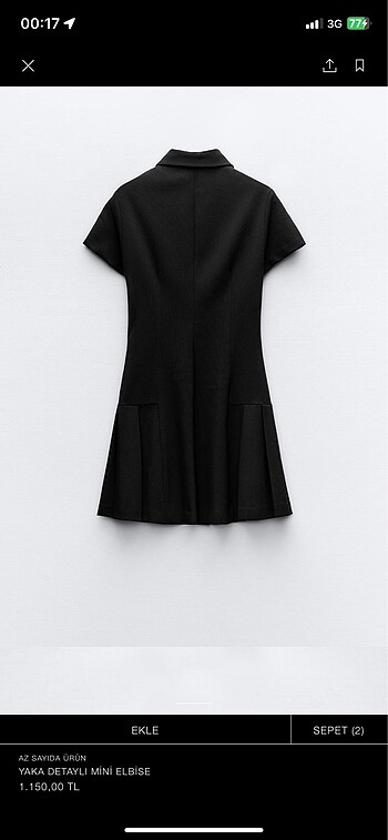 Zara Yaka detaylı mini elbise
