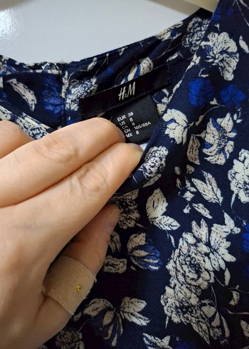 Mavi Pilili Midi Bohem Elbise - Görsel 3