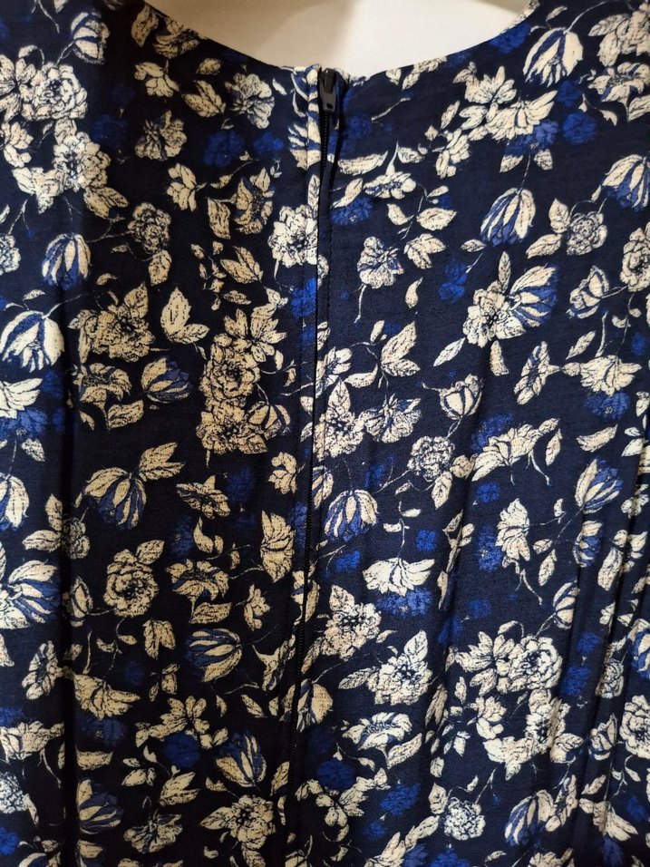 Mavi Pilili Midi Bohem Elbise - Görsel 2