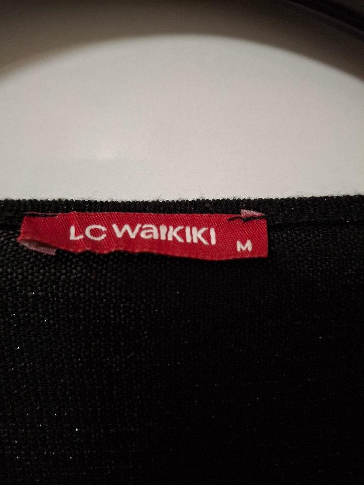 Siyah V Yaka Uzun Kollu Triko Hırka - Görsel 3