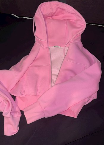 Pembe Kapüşonlu sweatshirt - Görsel 2