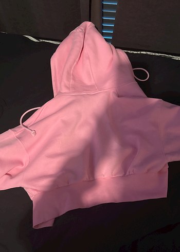 Pembe Kapüşonlu sweatshirt - Görsel 5