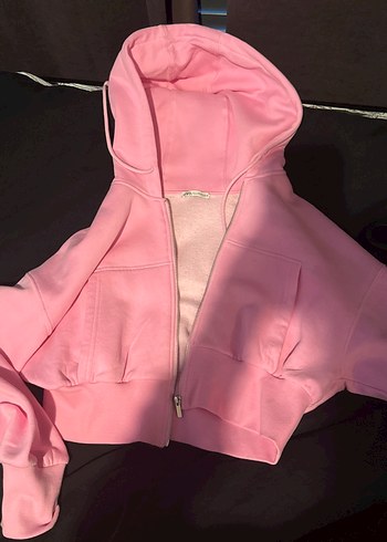 Pembe Kapüşonlu sweatshirt - Görsel 3