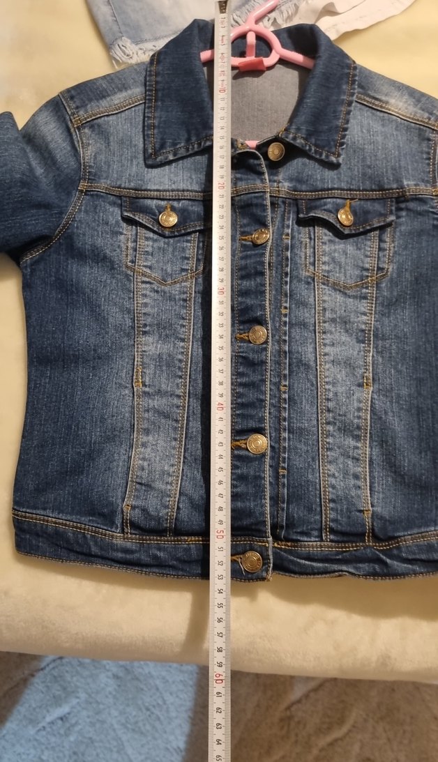 Kız çocuk Mavi Denim Ceket - Görsel 5