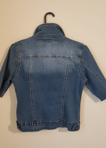 kısa kollu kot ceket - Görsel 3