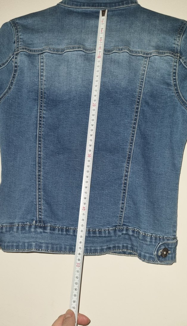 kısa kollu kot ceket - Görsel 4