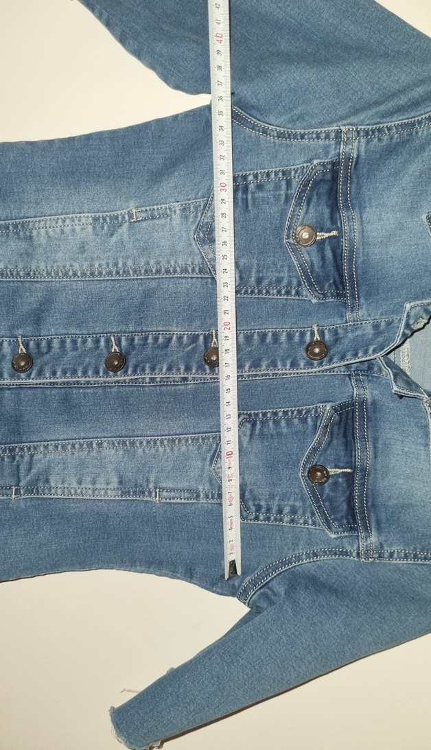 kısa kollu kot ceket - Görsel 5