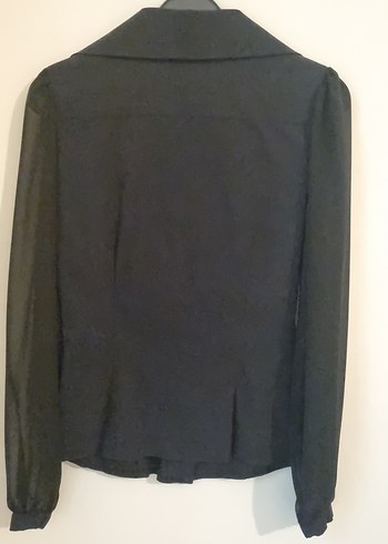 Adilışık Fırfırlı Siyah Gotik Kadın Gömlek - Görsel 6